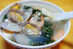 花蛤紫苏豆腐汤