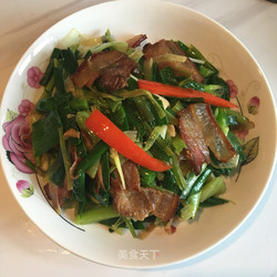 腊肉炒蒜苗
