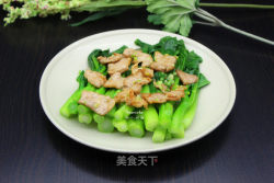 瘦肉灼菜心