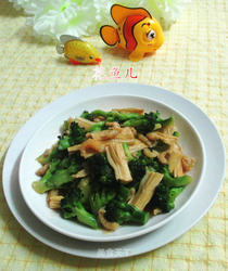 开洋腐竹炒西兰花