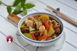 鸡腿土豆抻面