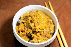 茄子饭 宝宝营养辅食，大米+糙米+小米+猪肉