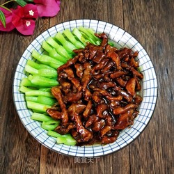 酱肉丝浇青菜