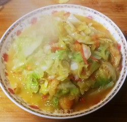 圆白菜炒西红柿