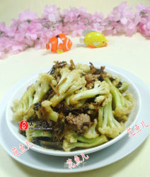 里脊肉梅干菜炒花菜