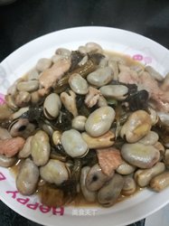 蚕豆焖咸菜