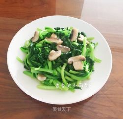 青菜炒蘑菇