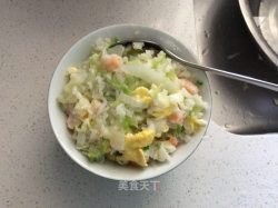 虾仁鸡蛋白菜炒饭，虾仁鸡蛋白菜拌饭