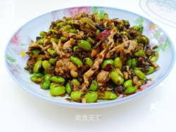 雪菜肉丝炒毛豆