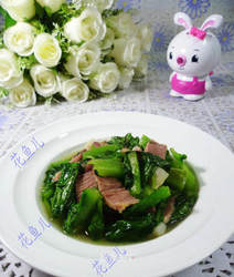 咸肉炒油麦菜