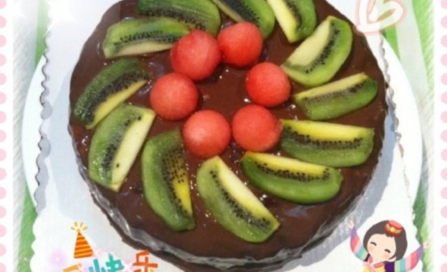 巧克力水果布丁蛋糕