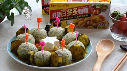 咖喱蔬菜豆腐海苔饭
