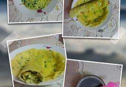 葱花鸡蛋卷+营养黑芝麻豆浆