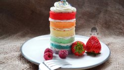 迷你彩虹裸蛋糕