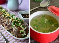 牛肉原汤 and 蒜泥牛肉