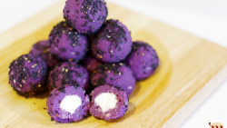 免烤版紫薯芝麻奶球