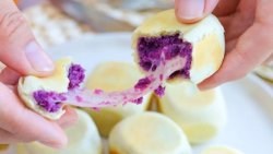 紫薯爆浆芝士仙豆糕 宝宝辅食食谱
