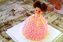裱花蛋糕：粉色小公主+