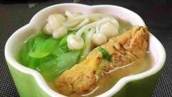 鲜蘑蛋饺汤