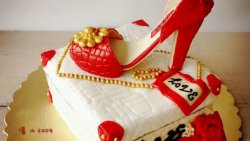 红色高跟鞋翻糖蛋糕