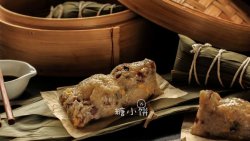 【培根香菇豌豆粽】龙舟形包法2