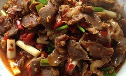 爆炒菌肝，爆炒鸡胗