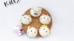 Hello Kitty猫一家人----卡通包子（豆沙馅）