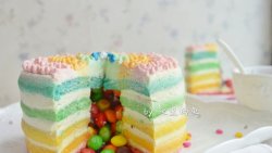 彩虹流心裸蛋糕