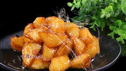 美味的拔丝土豆掌握好小诀窍和比例, 丝想拔多长就拔多长
