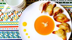 炸馄饨+南瓜浓汤