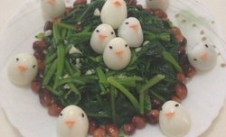 归巢的小鸟之花生拌菠菜