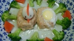 鲜虾鸡茸饼蒸鹌鹑蛋（宝宝食谱）