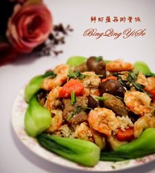 鲜虾蘑菇排骨饭