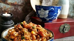 蚝油鸡胸炒米饭！