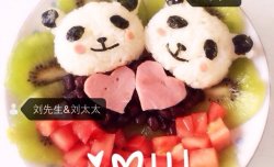 情人节爱心熊猫饭团