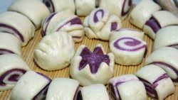 奶香紫薯花式馒头