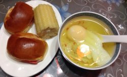 快速早餐4～桂花糖水蛋&火腿面包
