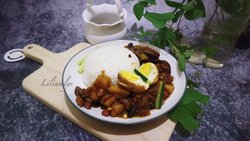 鸡腿卤肉饭