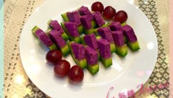 绿瓜紫薯布丁