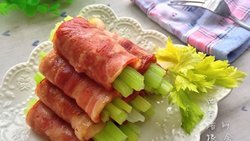 #利仁电饼铛试用#之一——「西芹培根卷」