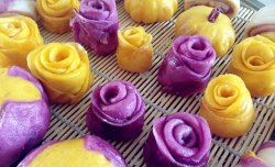 紫薯南瓜蒸玫瑰