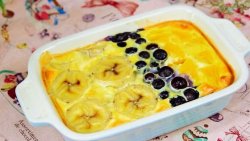 香烤水果燕麦 宝宝辅食，奶粉+香蕉+橙子+蓝莓