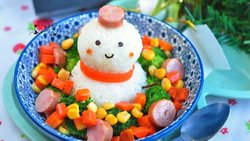 小雪人香肠饭