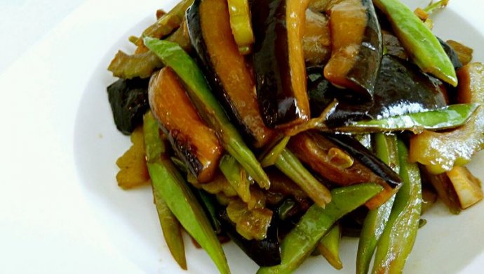 茄子扁豆炒苦瓜