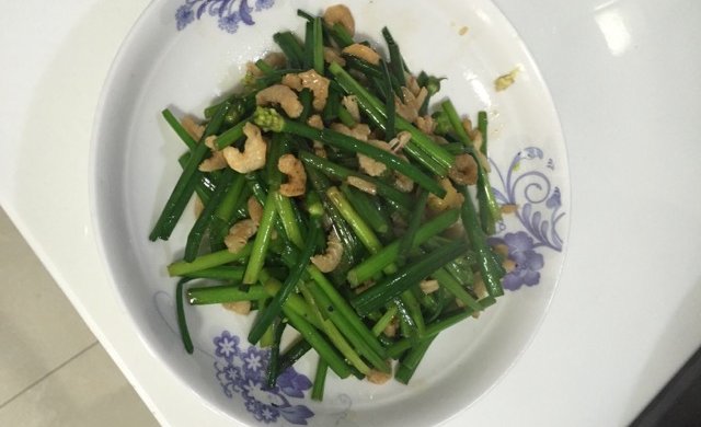 韭菜苔炒虾米