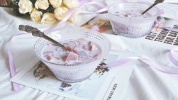 紫薯西米炖牛奶