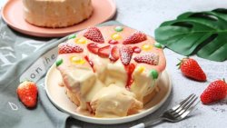 网红爆浆草莓奶盖蛋糕详解！