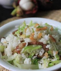 拌饭清爽夏日风——葱油酥咸酱肉丝拌饭