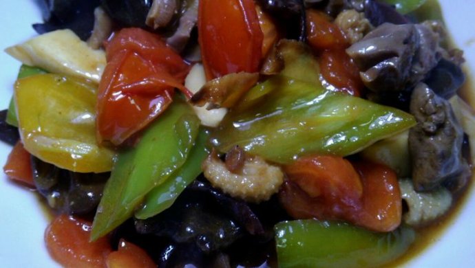 鸡杂炒杂菜