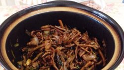 干锅牛肉茶树菇